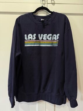 Las Vegas Graphic Crewneck Sweatshirt - Navy